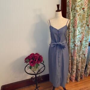 LACAUSA Bluebell chambray button front dress NWT